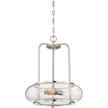 Trilogy Three Light Pendant in Brushed Nickel by Quoizel