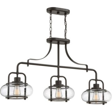 Trilogy Three Light Island Chandelier in Old Bronze by Quoizel