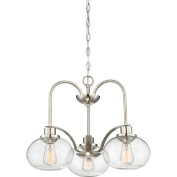 Trilogy Three Light Chandelier in Brushed Nickel by Quoizel