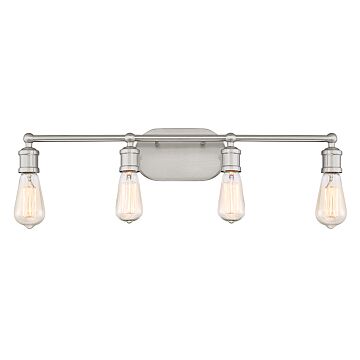 Trade Winds Lighting 4 Light Bathroom Vanity Light In Brushed Nickel