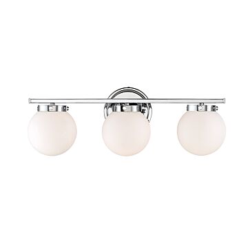 Mbath Three Light Bathroom Vanity Light in Chrome by Meridian