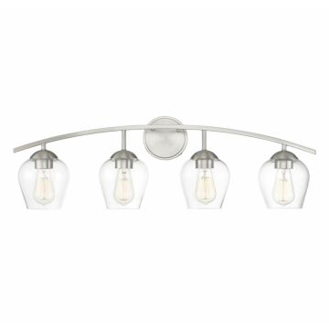 Trade Winds Lighting 4 Light Bathroom Vanity Light In Brushed Nickel