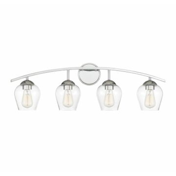 Mbath Four Light Bathroom Vanity Light in Chrome by Meridian