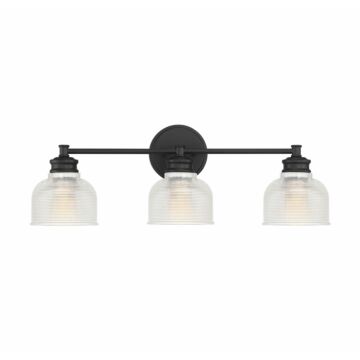 Mbath Three Light Bathroom Vanity Light in Matte Black by Meridian