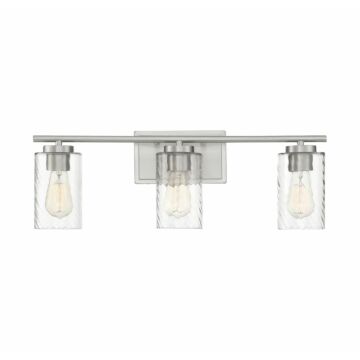 Mbath Three Light Bathroom Vanity Light in Brushed Nickel by Meridian