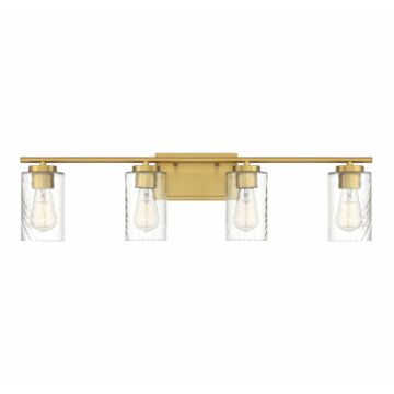 Mbath Four Light Bathroom Vanity Light in Natural Brass by Meridian