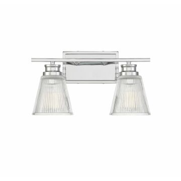 Mbath Two Light Bathroom Vanity Light in Chrome by Meridian