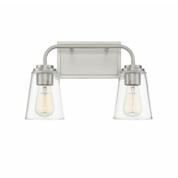 Trade Winds Lighting 2 Light Bathroom Vanity Light In Brushed Nickel
