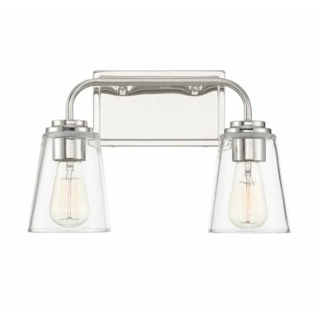 Trade Winds Lighting 2 Light Bathroom Vanity Light In Polished Nickel