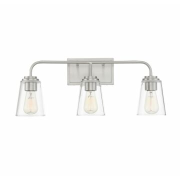 Trade Winds Lighting 3 Light Bathroom Vanity Light In Brushed Nickel