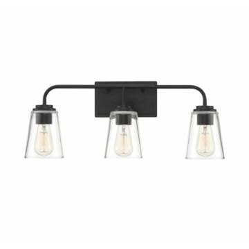 Trade Winds Lighting 3 Light Bathroom Vanity Light In Matte Black