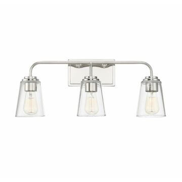 Mbath Three Light Bathroom Vanity Light in Polished Nickel by Meridian