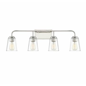 Mbath Four Light Bathroom Vanity Light in Polished Nickel by Meridian