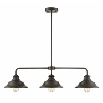 Trade Winds Davenport 3 Light Linear Chandelier in Oil Rubbed Bronze