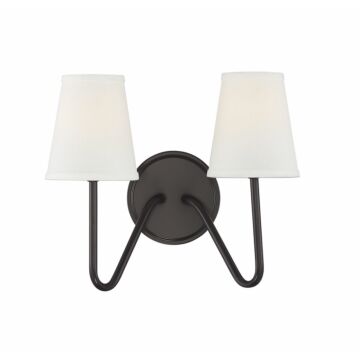 Mscon Two Light Wall Sconce in Oil Rubbed Bronze by Meridian