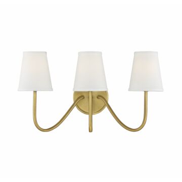 Mscon Three Light Wall Sconce in Natural Brass by Meridian