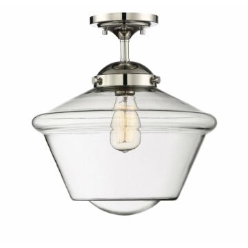 Trade Winds Dorothy Schoolhouse Semi Flush Mount Ceiling Light in Polished Nickel