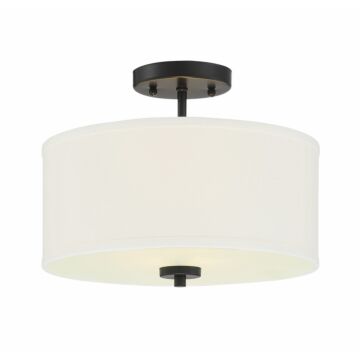 Msemi Two Light SemiFlush Mount in Matte Black by Meridian
