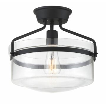 Msemi One Light SemiFlush Mount in Matte Black by Meridian