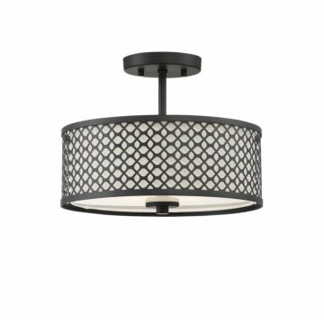 Msemi Two Light SemiFlush Mount in Matte Black by Meridian