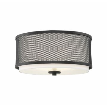 Mflus Three Light SemiFlush Mount in Matte Black by Meridian