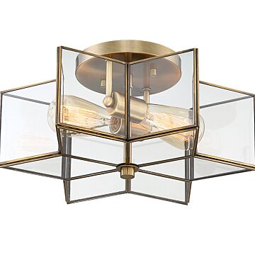 Trade Winds Stella Star Semi Flush Mount Ceiling Light in Natural Brass
