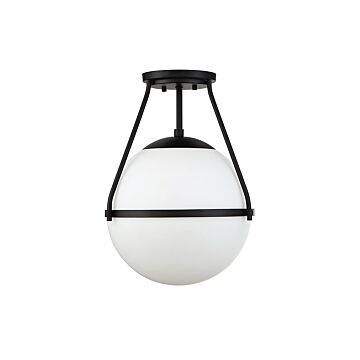 Trade Winds Hammond Semi Flush Mount Ceiling Light in Matte Black