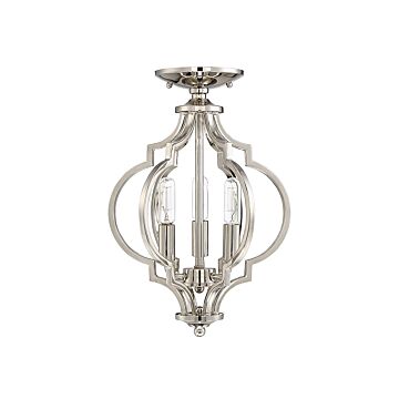 Trade Winds Lighting 3 Light Ceiling Light In Polished Nickel