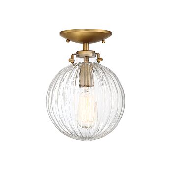 Trade Winds Nicole Semi Flush Mount Ceiling Light in Natural Brass