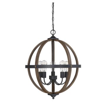 Trade Winds Lighting 5 Light Pendant Light In Wood