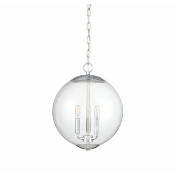 Trade Winds Katie Glass Globe Pendant in Chrome