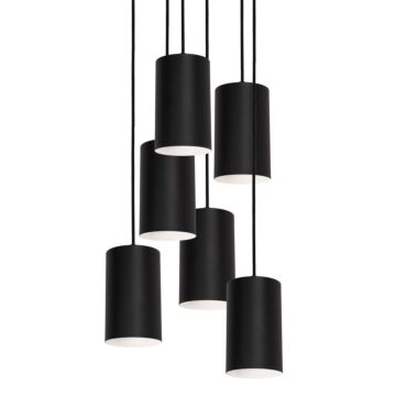 Tyke Six Light Pendant in Black by AFX Lighting