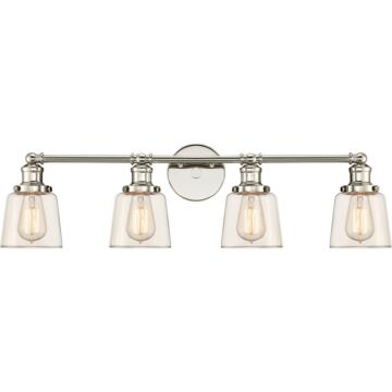 Quoizel Union 4 Light 9 Inch Bathroom Vanity Light in Polished Nickel