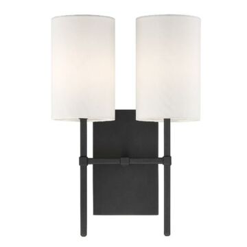 Veronica Two Light Wall Sconce in Black Forged by Crystorama