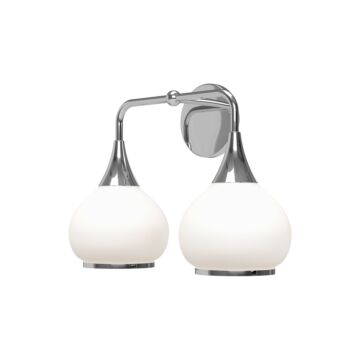 Hazel Two Light Bathroom Fixtures in Chrome Opal Matte Glass by Alora