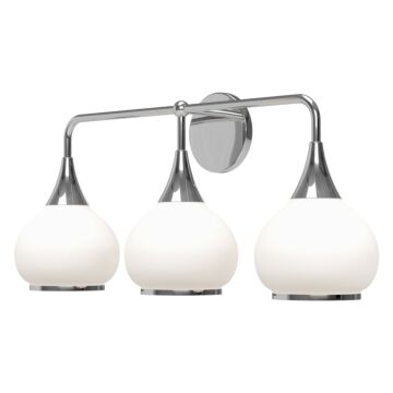 Hazel Three Light Bathroom Fixtures in Chrome Opal Matte Glass by Alora