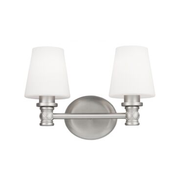 Feiss Xavierre 2 Light Bathroom Vanity Light in Satin Nickel