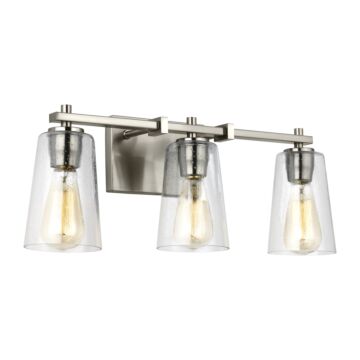 Mercer Three Light Vanity in Satin Nickel by Visual Comfort Studio