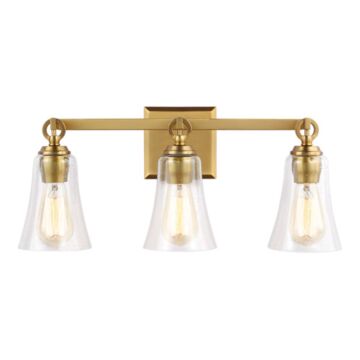 Monterro Three Light Vanity in Burnished Brass by Visual Comfort Studio