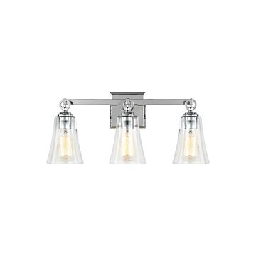 Monterro Three Light Vanity in Chrome by Visual Comfort Studio