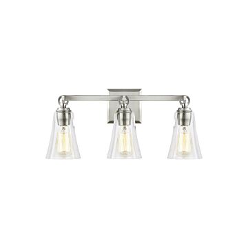 Monterro Three Light Vanity in Satin Nickel by Visual Comfort Studio