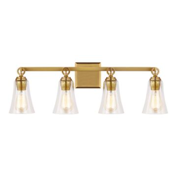 Monterro Four Light Vanity in Burnished Brass by Visual Comfort Studio