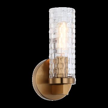 Weaver One Light Wall Sconce in Aged Gold Brass by Matteo Lighting
