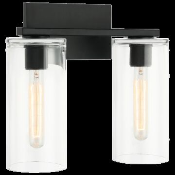 Lincoln Two Light Wall Sconce in Matte Black by Matteo Lighting