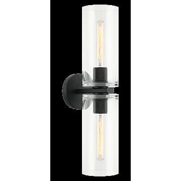 Lincoln Two Light Wall Sconce in Matte Black by Matteo Lighting