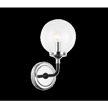 Particles One Light Wall Sconce in Black & Chrome by Matteo Lighting