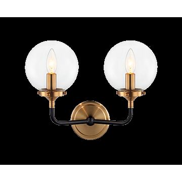 Particles Two Light Wall Sconce in Aged Gold Brass by Matteo Lighting