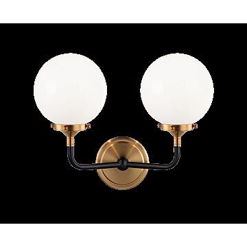 Particles Two Light Wall Sconce in Aged Gold Brass by Matteo Lighting