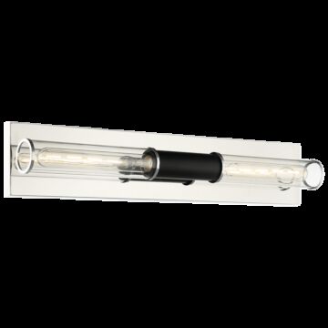 Tubo Two Light Wall Sconce in Matte Black   Chrome by Matteo Lighting