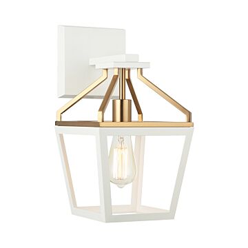 Mavonshire One Light Wall Sconce in White   Aged Gold Brass by Matteo Lighting